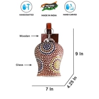 Devansh Solid Wood Electric Wall Light in Brown Colour with Multi Shade Count of 1 Light