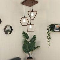 Clark Brown Solid Wood Cluster Hanging Light