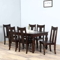 Holand Sheesham Wood 6 Seater Dining Set In warm Chestnut Finish