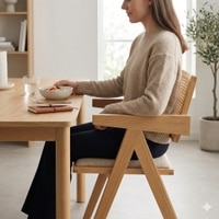 Scandinavian Kairi Dining Chair Beige Natural Wood Finish