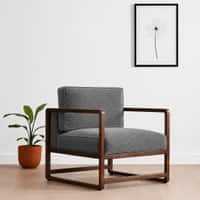 Aura Boucle Fabric Arm Chair in Grey Colour