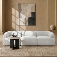 Zenliving Wood 3 Seater With Upholstery Non Storage Sofa In Beige Colour