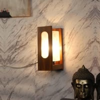 Eliante Lisma Brown Wood Wall Light With Included Bulb In Brown Colour