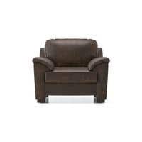 Farina 1 Seater Luxury Italian Leather Sofa In French Roast