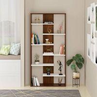 Maxelle Engineered Wood Bookshelf with Shelves Brown Maple & White