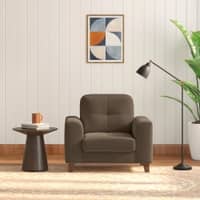 Verona Premium 1 Seater Fabric Sofa in Truffle Beige Velvet Colour
