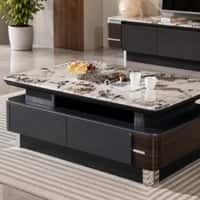 The Sovereign Premium Marble Top Coffee Table with Storage