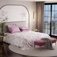 Stoa Paris Super King Size Cotton Bedsheet with 4 Pillow Covers  Size Blushwood Pink
