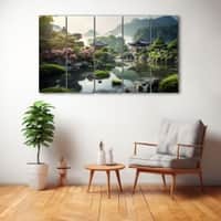 The Castle Decor Japanese Art Wall Painting Wooden Framed 27x48 Inch (Style 2)