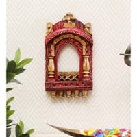 Desert Art Wooden Jharokha Wall Frame 12 Inch in Pink Colour