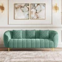 Amora 3 Seater Fabric Sofa in Dusty Turquoise Velvet