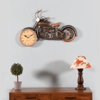 Metal Handpainted  Jawa 8'' Dial Bike Wall Decorative Clock By Craft Tree