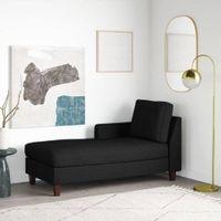 Alba Fabric Chaise Launger in Black Colour