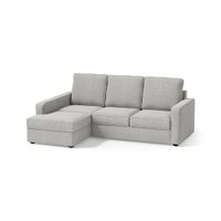 Apollo Sofa (Colour : Vapour Grey, Cushion : Soft, Back Type : High Back, Seating Capacity : Left Aligned 2 Seater + Left Aligned Chaise + Ottoman)