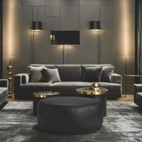 Serie O Ottoman in Black Colour