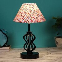 Palmer Multicolor cotton Table lamp with Iron Base