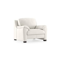 Farina 1 Seater Half Leather Sofa in White Colour