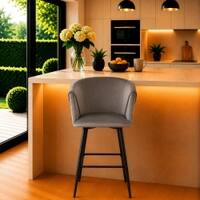 Doe Buck Velvet Counter Height Bar Stool in Grey Colour