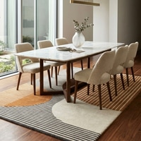 Presto Gold Geometric Hand Tufted Wool Carpet 5X7 Feet