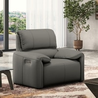 Leeroy Leather One Seater Motorized Recliner in Falcon Grey