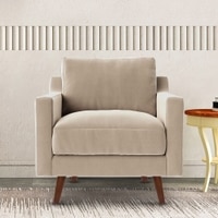 Reiti Velvet 1 Seater Sofa in Cream Colour