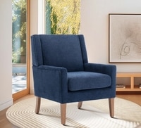 Leston Upholstered Fabric Arm Chair in Blue