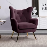 Dawson Solid Wood Accent Chair in Purple Colour