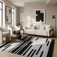 Jaipur Rugs Modern Striped Wool 5x8 Feet Forever Blue And Charcoal Slate Dhurrie Carpet
