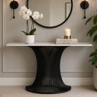 Sleek Metal Console Table in Black Colour