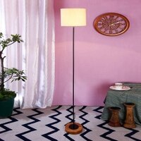Emme White Cotton Shade Floor Lamp
