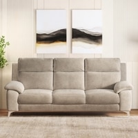 Emila 3 Seater Fabric Sofa In Fossil Weave Colour