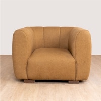 Fior Solid Wood One Seater Sofa in Brown Colour