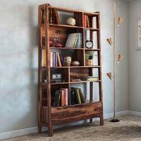 Alberto Solid Wood Bookshelf in Teak Finish