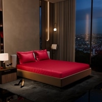 Stoa Paris 300TC UltrSatin Double Bedsheet Set Satin Double Flirty Red