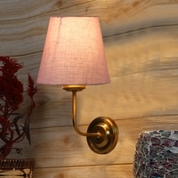 Devansh Metal Electric Wall Light in Gold Colour with Grey Shade Count of 1 Light