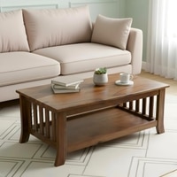 Omar Sheesham Wood Coffee Table In Teak Finish