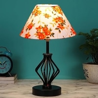 Alicia Multicolor cotton Table lamp with Iron Base