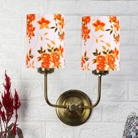 Devansh Metal Electric Wall Light in Gold Colour with Multi Shade Count of 2 Lights