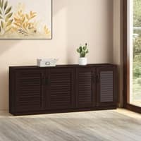 Bennis 21 Pair Shoe Rack in Dark Walnut Finish