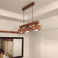 Star Brown Solid Wood Cluster Hanging Light