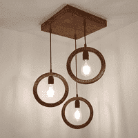 Halo Brown Solid Wood Cluster Hanging Light