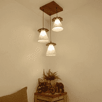 Propel Brown Solid Wood Cluster Hanging Light