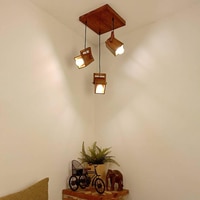 Focal Brown Solid Wood Cluster Hanging Light