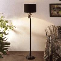 Summer Black Fabric Floor Lamp with Black Iron Base