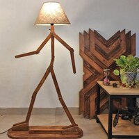 Moonwalker Beige Jute Floor Lamp with Beige Jute Base