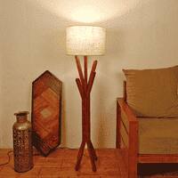 Vrikshya Beige Jute Floor Lamp with Beige Jute Base