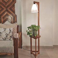 Accent Beige Jute Floor Lamp with Beige Jute Base