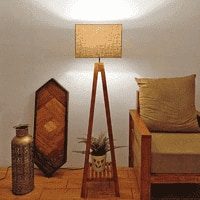 Brielle Beige Jute Floor Lamp with Beige Jute Base