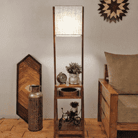 Gabrielle Beige Jute Floor Lamp with Beige Jute Base