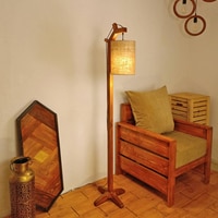 Leo Beige Jute Floor Lamp with Beige Jute Base